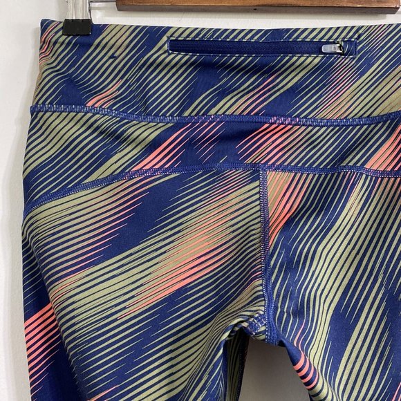 Nike Running Power Epic Run Crop Leggings Women's S Orange Green Blue Workout - Picture 7 of 9